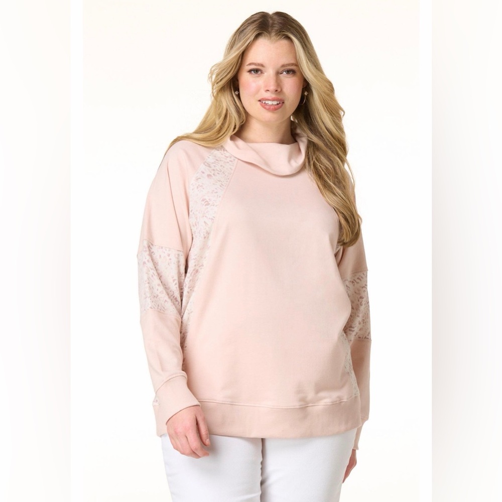 Cato Plus Size 22/24 Animal Panel Cowl NeckTop New